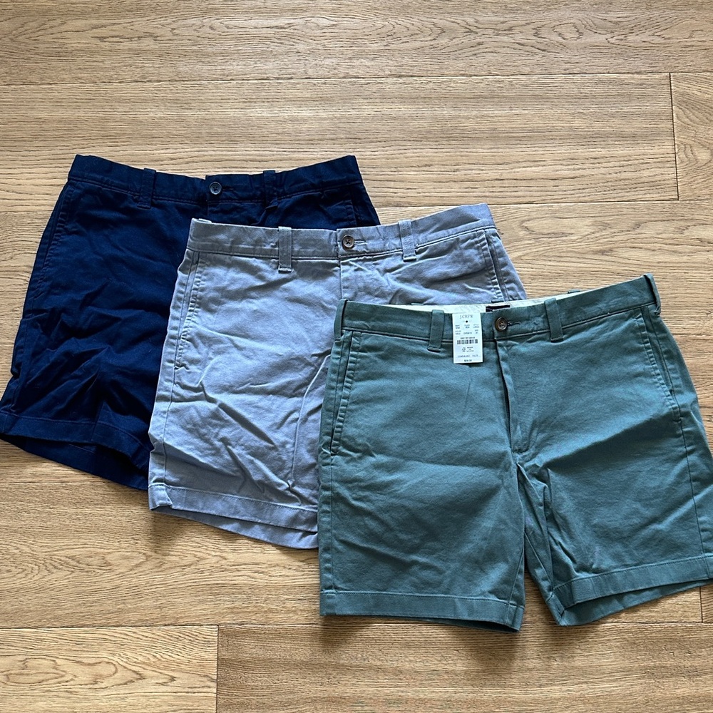J. Crew Factory Men's Shorts - Dark Blue, Light Gray, Green